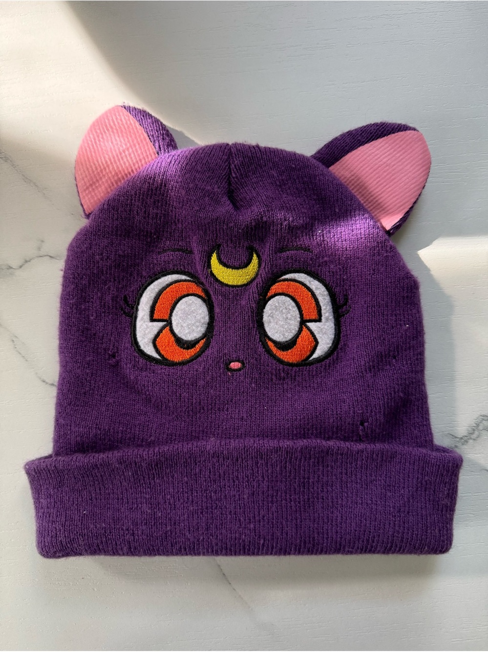 Sailor Moon Luna Cat-Ear Beanie with Embroidered Eyes